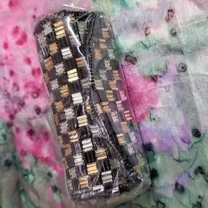 New black & Gold Beaded Lipstick Holder/Case
